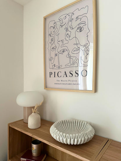 Handgefertigte Marmor Deko-Schale „Arielle“ im Wohnzimmer, elegante Dekoration und Aufbewahrung für Schmuck oder kleine Accessoires, 30 cm Durchmesser